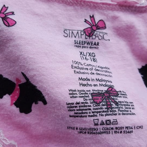 Pajama Top Long Sleeved Pink With Doggies XL - Picture 3 of 6